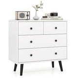 4 Drawers Dresser Chest of Drawers Free Standing Sideboard Cabinet-White