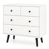 4 Drawers Dresser Chest of Drawers Free Standing Sideboard Cabinet-White