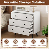 4 Drawers Dresser Chest of Drawers Free Standing Sideboard Cabinet-White