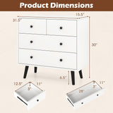 4 Drawers Dresser Chest of Drawers Free Standing Sideboard Cabinet-White