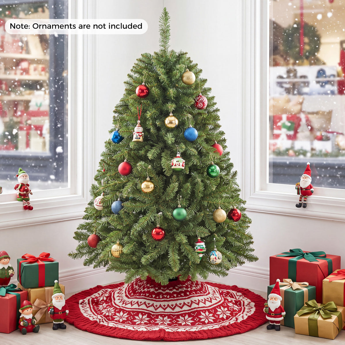 4 FT Artificial Christmas Tree with Easy-Setup Hinges