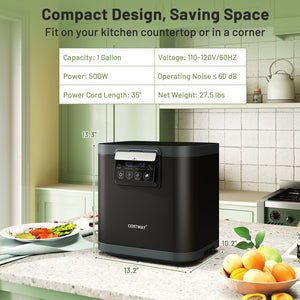 4 L Electric Composter with Lid and LED Display for Kitchen-Black