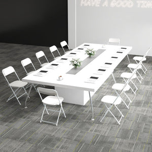 4 Pack Metal Folding Chairs with Plastic Seat and Back-White