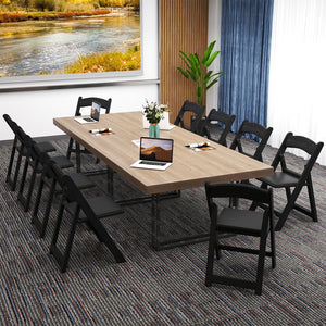 4 Pack Resin Folding Chairs with Padded Seat-Black