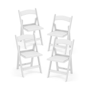 4 Pack Resin Folding Chairs with Padded Seat-White