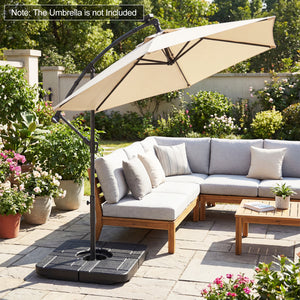 4-Piece 188 LBS Cantilever Offset Patio Umbrella Base-Black