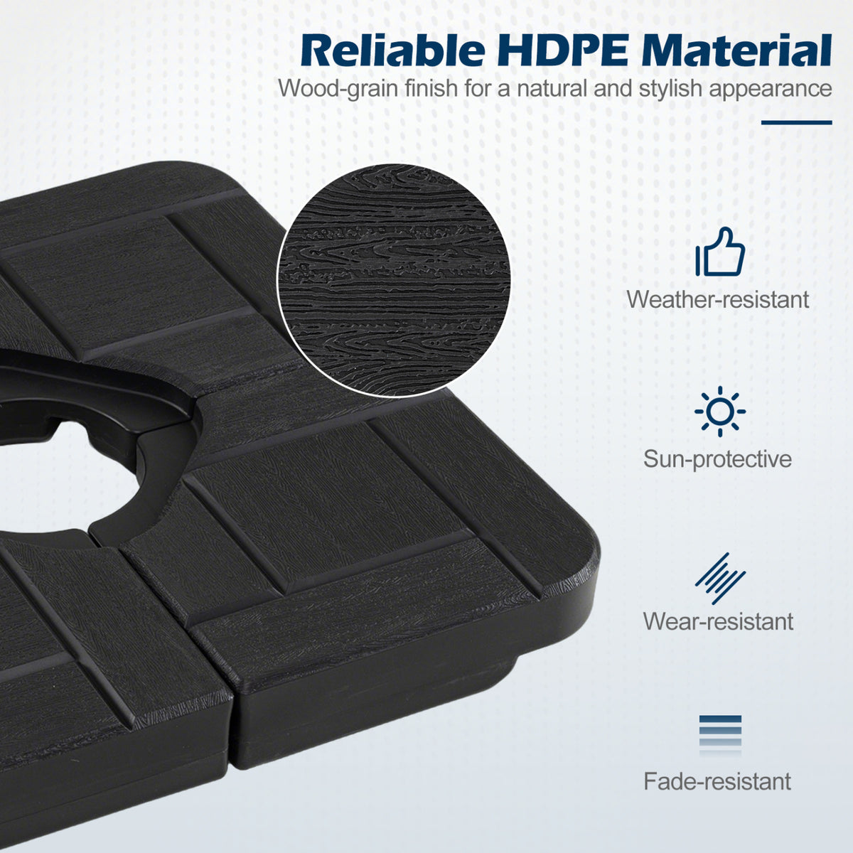 4-Piece 188 LBS Cantilever Offset Patio Umbrella Base-Black