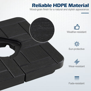 4-Piece 188 LBS Cantilever Offset Patio Umbrella Base-Black