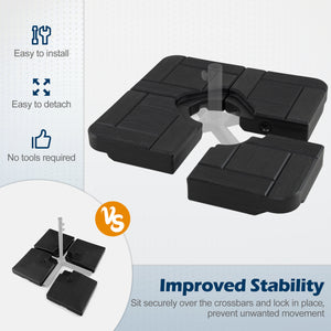 4-Piece 188 LBS Cantilever Offset Patio Umbrella Base-Black