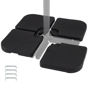 4-Piece Cantilever Offset Base 164 LBS Heavy-Duty Square with U-Locking Pins-Black