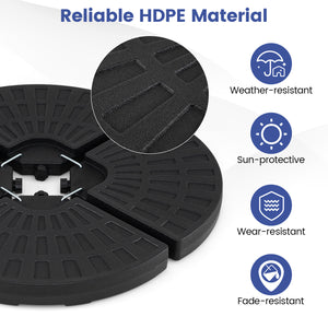 4-Piece Patio Market Umbrella Base 140 LBS Heavy-Duty with U-Locking Pins-Black