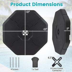 4 Pieces Patio Cantilever Offset Umbrella Weights Base Plate Set