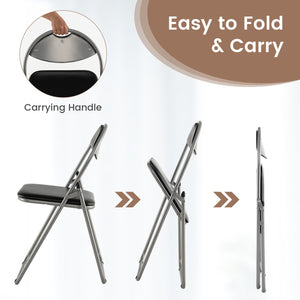 2/4/6 Pieces Portable Folding Dining Chairs Set with Carrying Handles-Set of 4