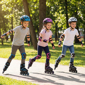 4 Sizes Adjustable Blade Roller with Light-up Wheels for Youth-Black