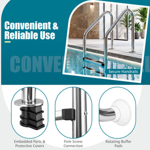 4-Step Inground Pool Ladder Stainless Steel Swimming Pool Ladder