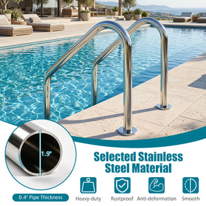 4-Step Inground Pool Ladder Stainless Steel Swimming Pool Ladder