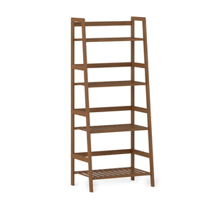 4-Tier Bamboo Plant Rack with Guardrails Stable and Space-Saving-Walnut