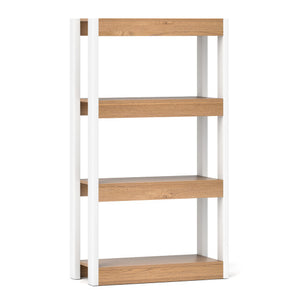 4 Tier Bookshelf Wooden Bookcase with Dual Anti-Tipping Kits-Natural