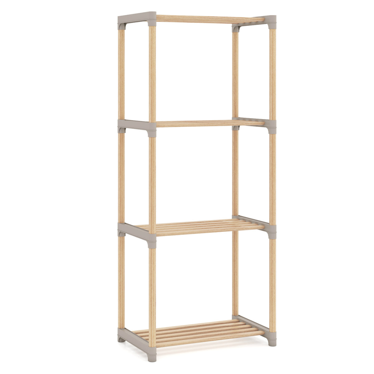 4-Tier Bookshelf with Open Shelves for Home Office and Bathroom-4-Tier