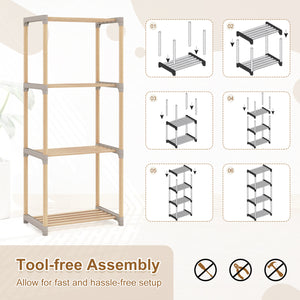 4-Tier Bookshelf with Open Shelves for Home Office and Bathroom-4-Tier