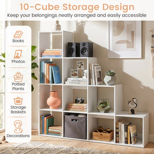 4-Tier Bookshelf with 2 Anti-Tipping Kits for Home Office-White