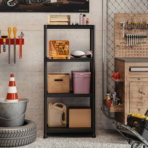 4-Tier Heavy-Duty Plastic Storage Shelves Freestanding Garage Shelving Unit