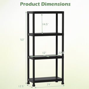 4-Tier Heavy-Duty Plastic Storage Shelves Freestanding Garage Shelving Unit