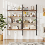 4-Tier Industrial Ladder Bookshelf with Metal Frame-Coffee