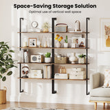 4-Tier Industrial Ladder Bookshelf with Metal Frame-Coffee