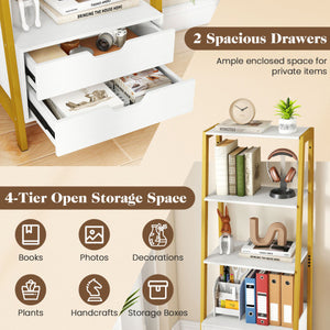 5-Tier Corner Shelf Floating Bookshelf Wall Mounted Storage Organizer-Rustic Brown