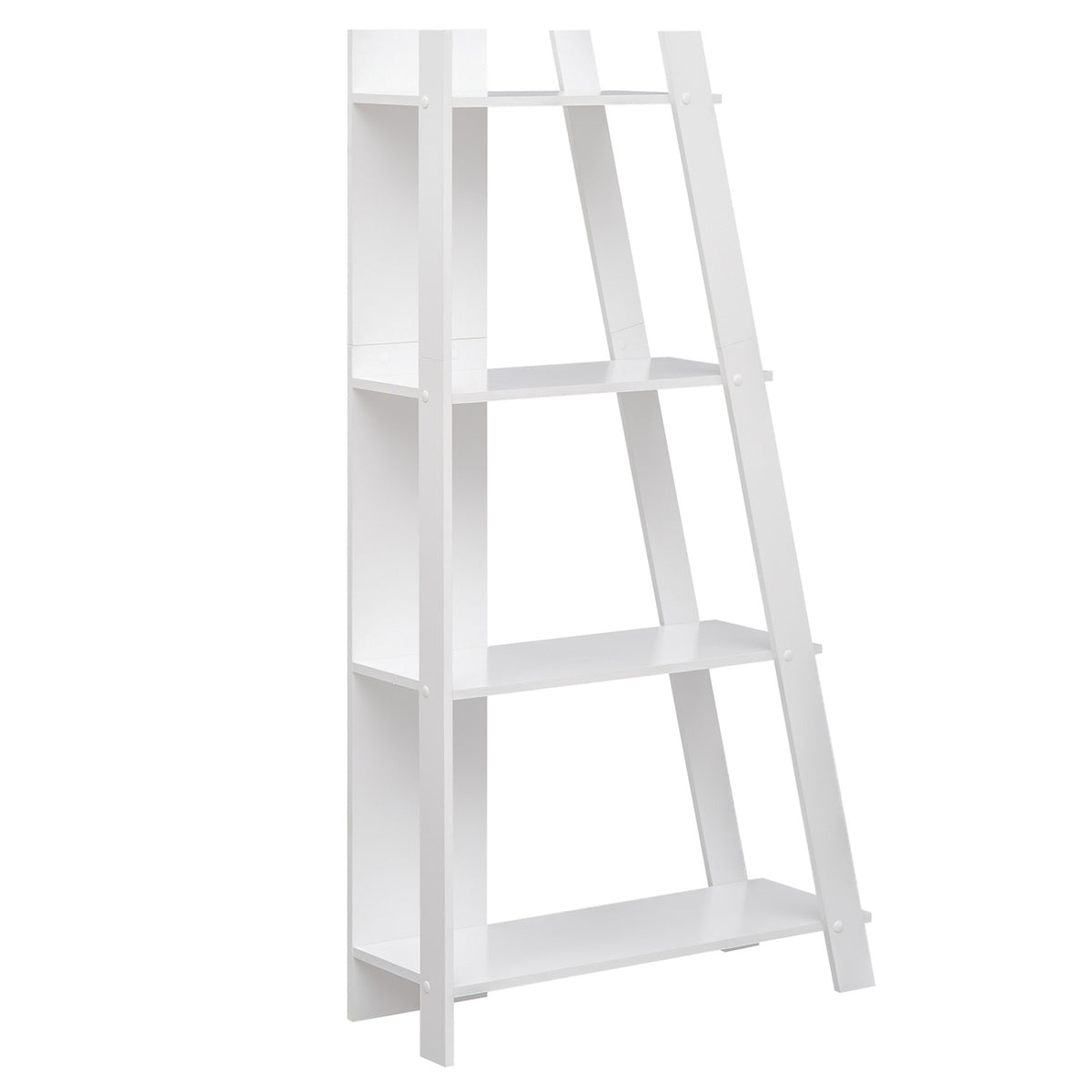 4-Tier Modern Bookshelf Wooden Vertical Display Book Shelf for Small Space-White