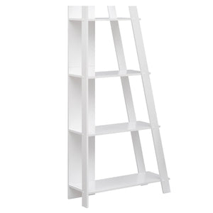 4-Tier Modern Bookshelf Wooden Vertical Display Book Shelf for Small Space-White