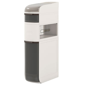 4-Tier Narrow Bathroom Storage Cabinet with Drawers and Tissue Box
