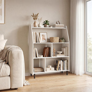 4-Tier Open Modern Bookcase with 2 Anti-Tipping Kits-White