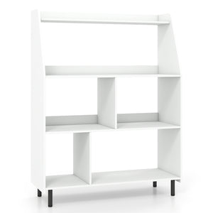 4-Tier Open Modern Bookcase with 2 Anti-Tipping Kits-White