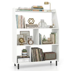4-Tier Open Modern Bookcase with 2 Anti-Tipping Kits-White