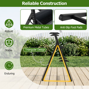 4-Tier Vertical Raised Garden Bed with 4 Containers and Drainage Holes-Black