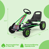 4 Wheels Kids Ride On Pedal Powered Bike Go Kart Racer Car Outdoor Play Toy-Red