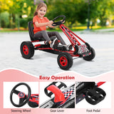 4 Wheels Kids Ride On Pedal Powered Bike Go Kart Racer Car Outdoor Play Toy-Red