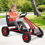 4 Wheels Kids Ride On Pedal Powered Bike Go Kart Racer Car Outdoor Play Toy-Red