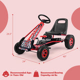 4 Wheels Kids Ride On Pedal Powered Bike Go Kart Racer Car Outdoor Play Toy-Red