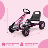 4 Wheels Kids Ride On Pedal Powered Bike Go Kart Racer Car Outdoor Play Toy-Pink