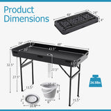 4 Feet Plastic Party Ice Folding Table with Matching Skirt-Black