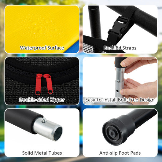 4 FT Small Toddler Recreational Trampoline with Safety Enclosure Net-Colorful