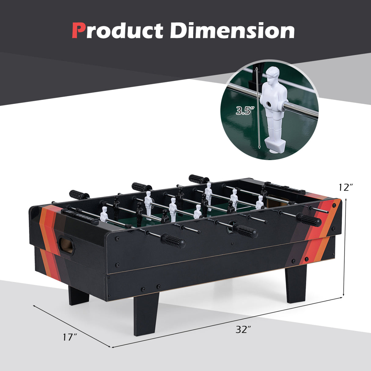 4 in 1 Combo Game Table Set with Billiards-Black