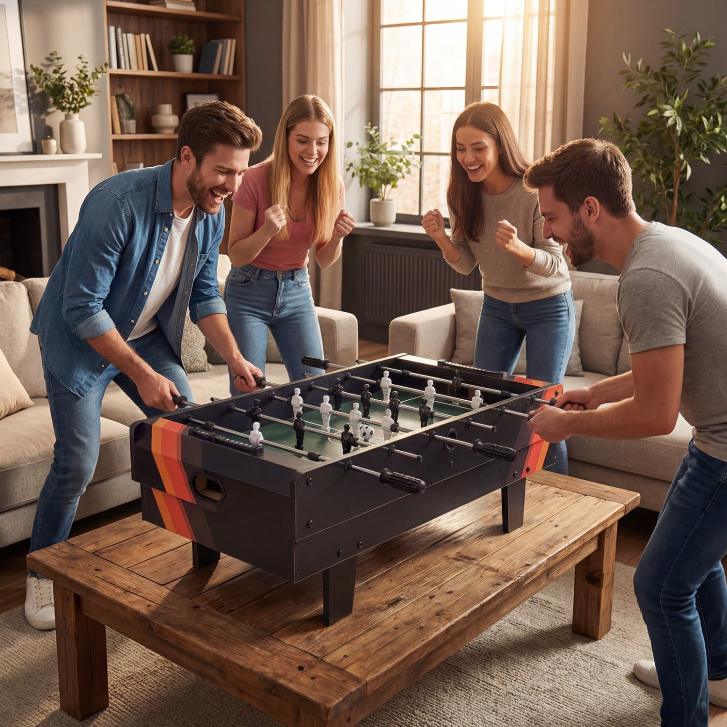 4 in 1 Combo Game Table Set with Billiards-Black