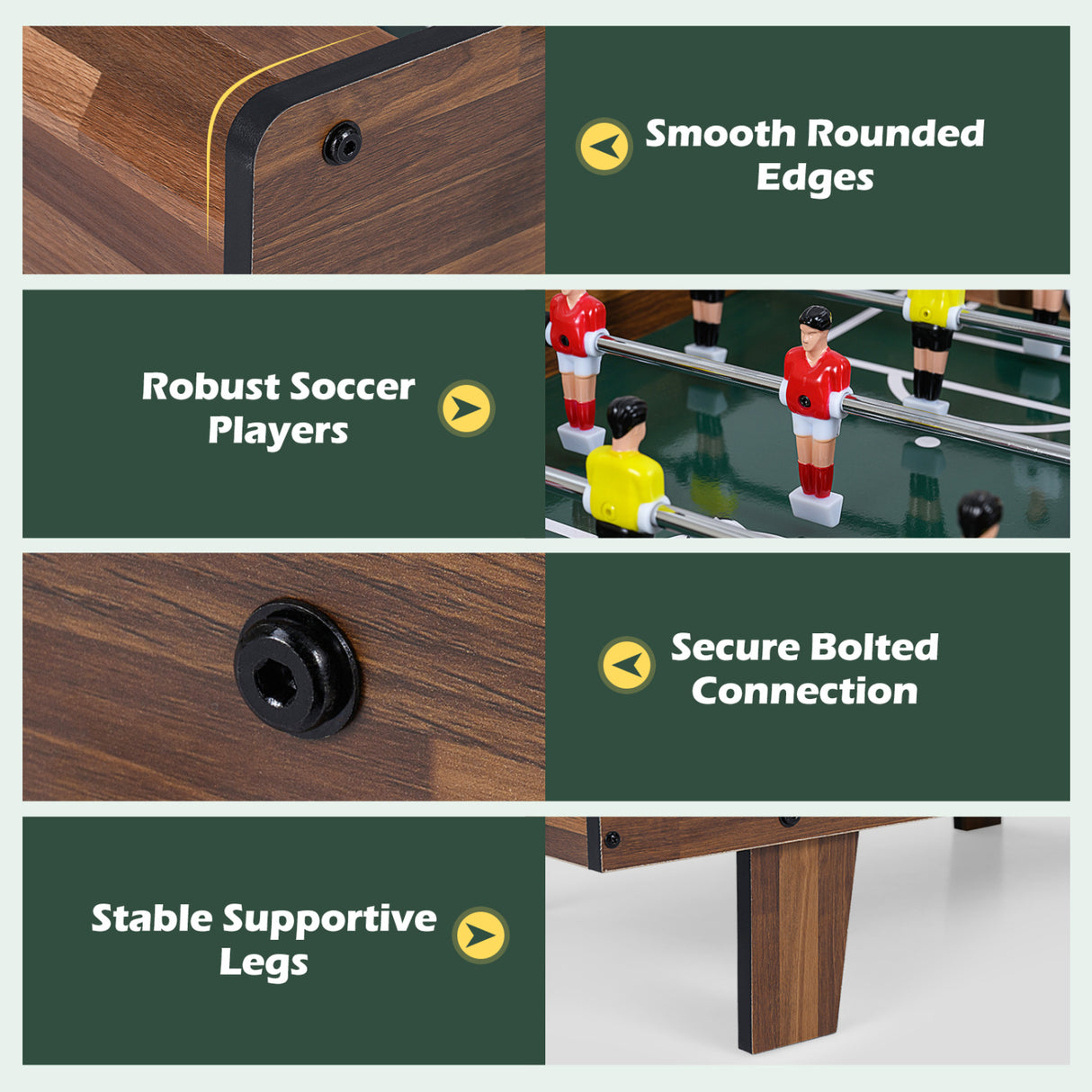 4 in 1 Combo Game Table Set with Billiards-Natural