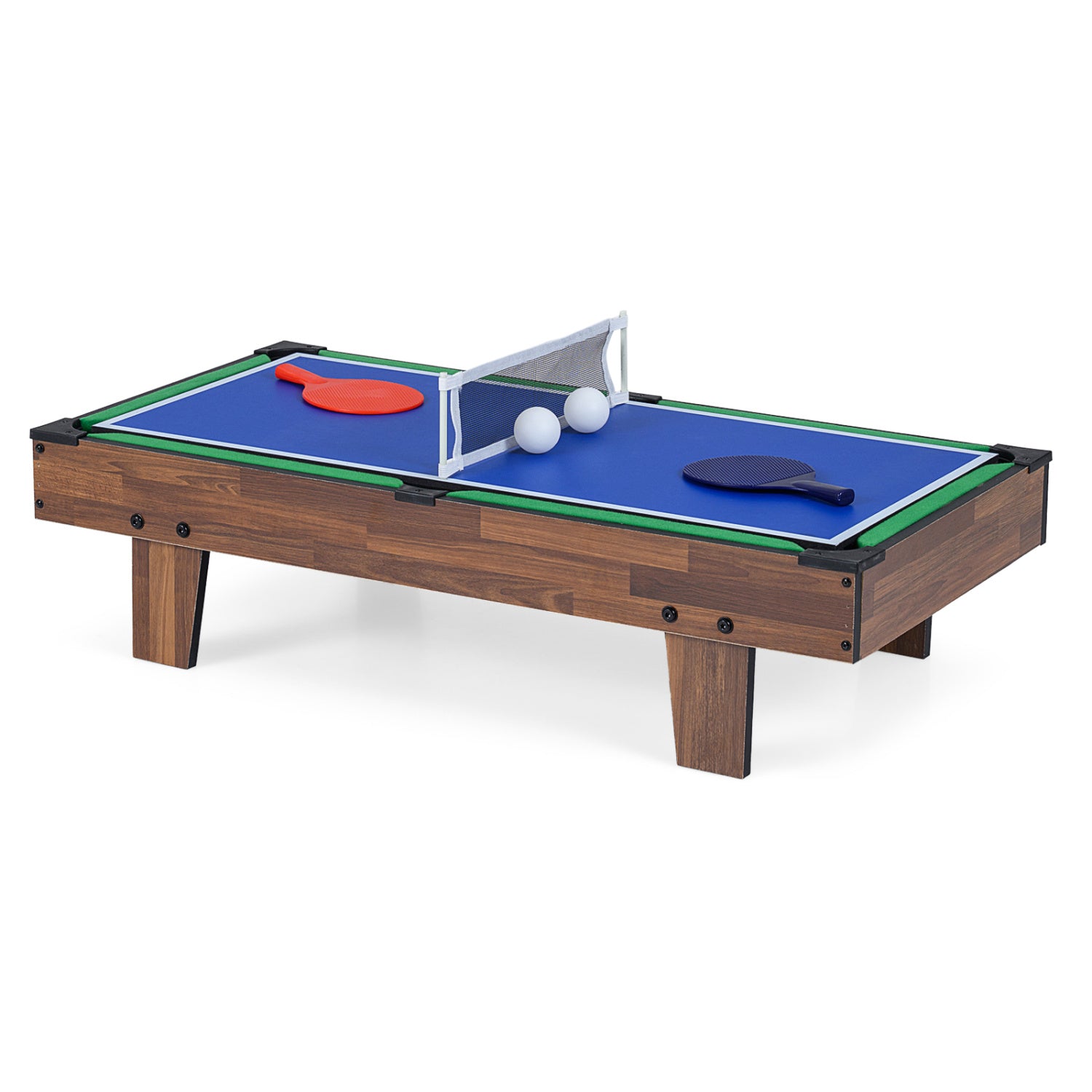 4 in 1 Combo Game Table Set with Billiards-Natural