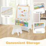 4-in-1 Toddler Activity Table Set with Magnetic Whiteboard and Chalk Board-Gray