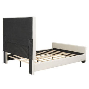Upholstered Bed With Slats Support, No Box Spring Needed by Couch.com